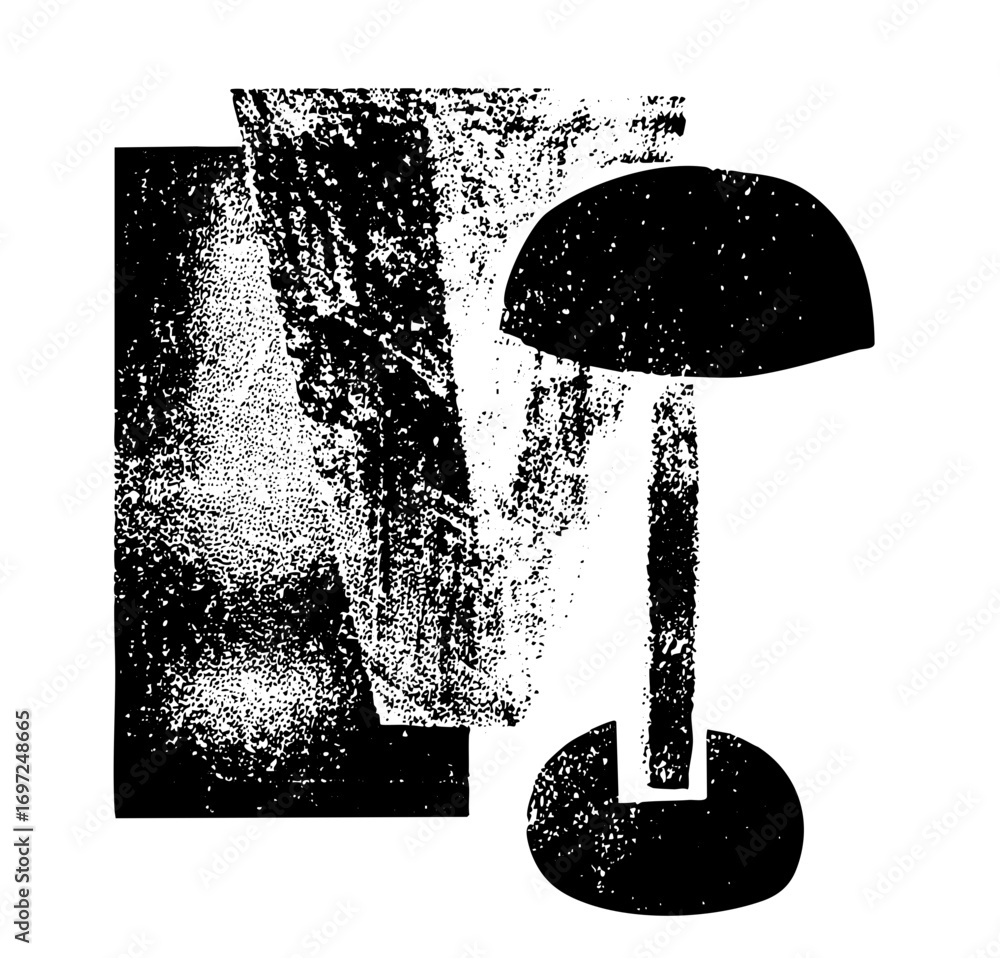 Poster vector abstract mushroom and rectangular form .