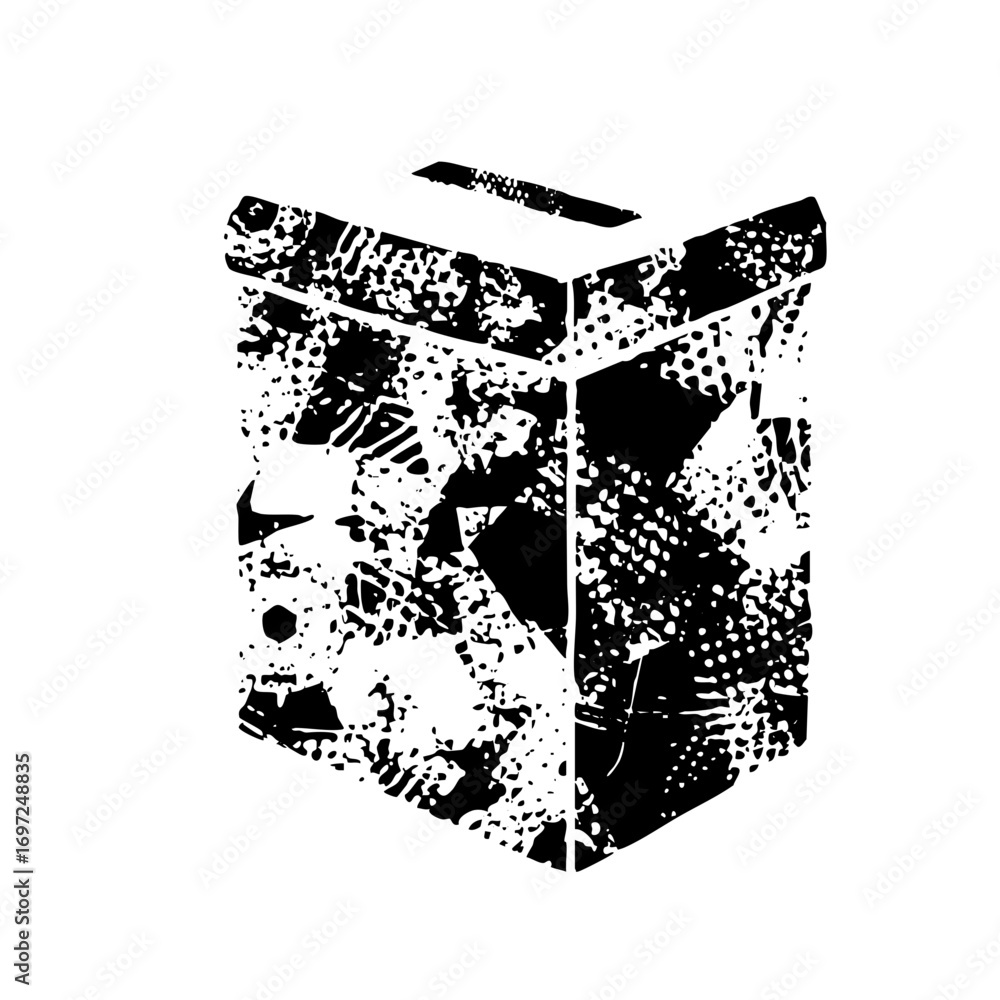 Poster vector abstract geometric shape with distressed texture.