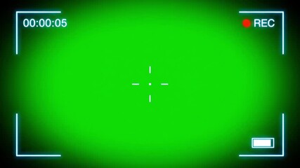 Green screen recording interface with timer and battery indicator, ready for digital content creation.