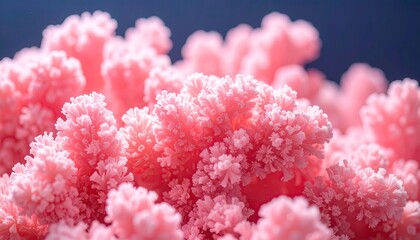 Close-up of a cluster of delicate, pink crystalline formations