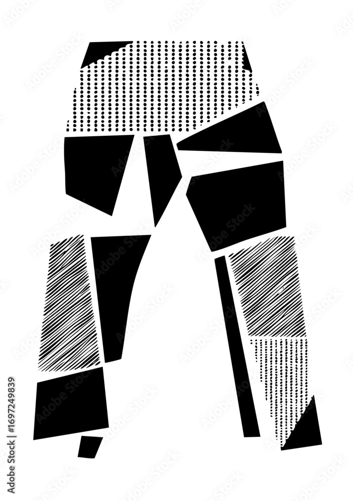 Poster vector abstract geometric shapes create a dynamic black and white composition.