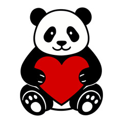 Giant Panda with Heart