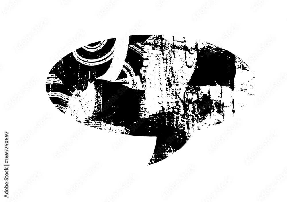 Poster vector abstract face portrait with distressed texture