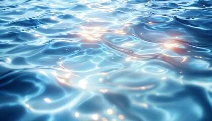 夕日のように輝く水面の揺らめき