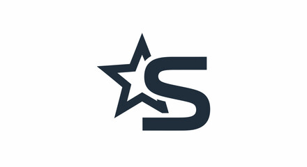 Star Symbol Entwined with S Letter, a Modern Logo Design for Success and Achievement