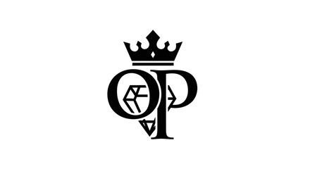 Sophisticated initial logo featuring ornate letters and a crown offering timeless elegance and