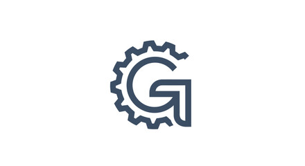 Innovative letter G logo design featuring a gear symbol signifying automation and precision