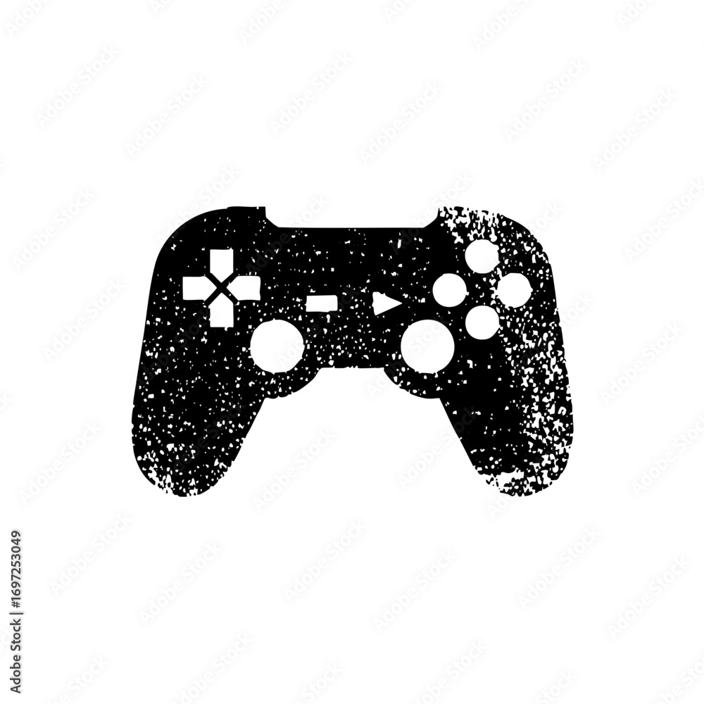 Poster vector distressed gamepad with circular buttons