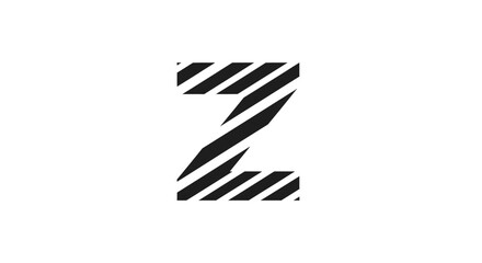 Abstract striped letter Z design for creative graphic concepts and modern style alphabet