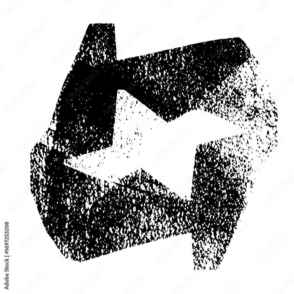 Poster vector abstract arrow with a distressed textured aesthetic.