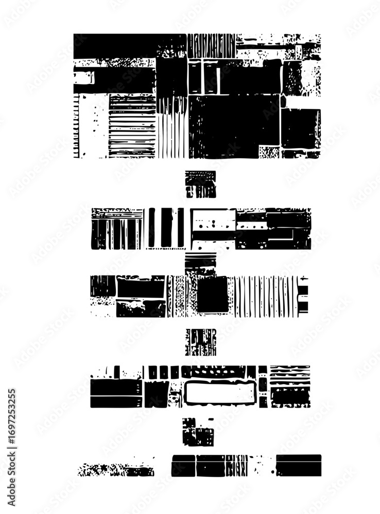 Aufkleber vector abstract geometric composition of stacked rectangular forms.