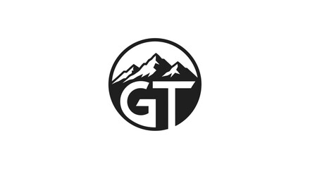 GT monogram logo with mountain silhouette offering a modern and versatile design aesthetic for