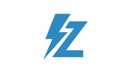 Modern lightning bolt logo design incorporating the letter Z in an electrifying blue hue