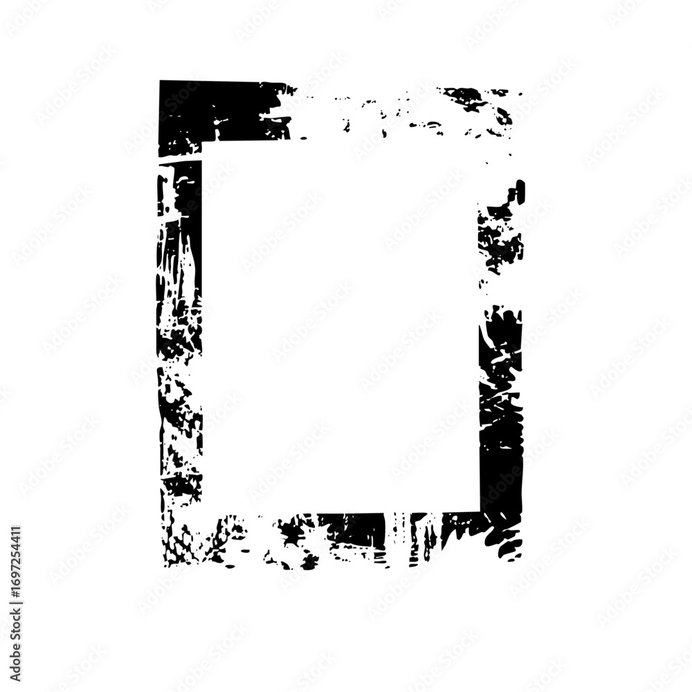 Aufkleber vector distressed rectangular frame with rough edges.