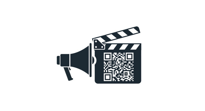 Concept illustrating the promotion of a movie through qr code and media outlet