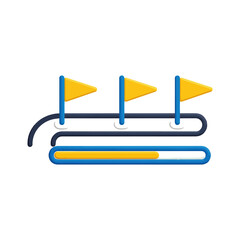 Progress Flags With Path Infographic Vector