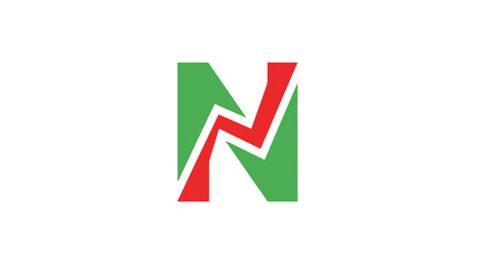 Modern N Letter Logo Concept with Lightning Bolt and Geometric Design Elements for Business Branding