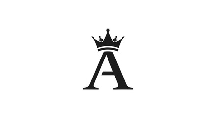 Monogram of Letter A with Crown, Elegant Symbol for Royal Branding and Design Projects