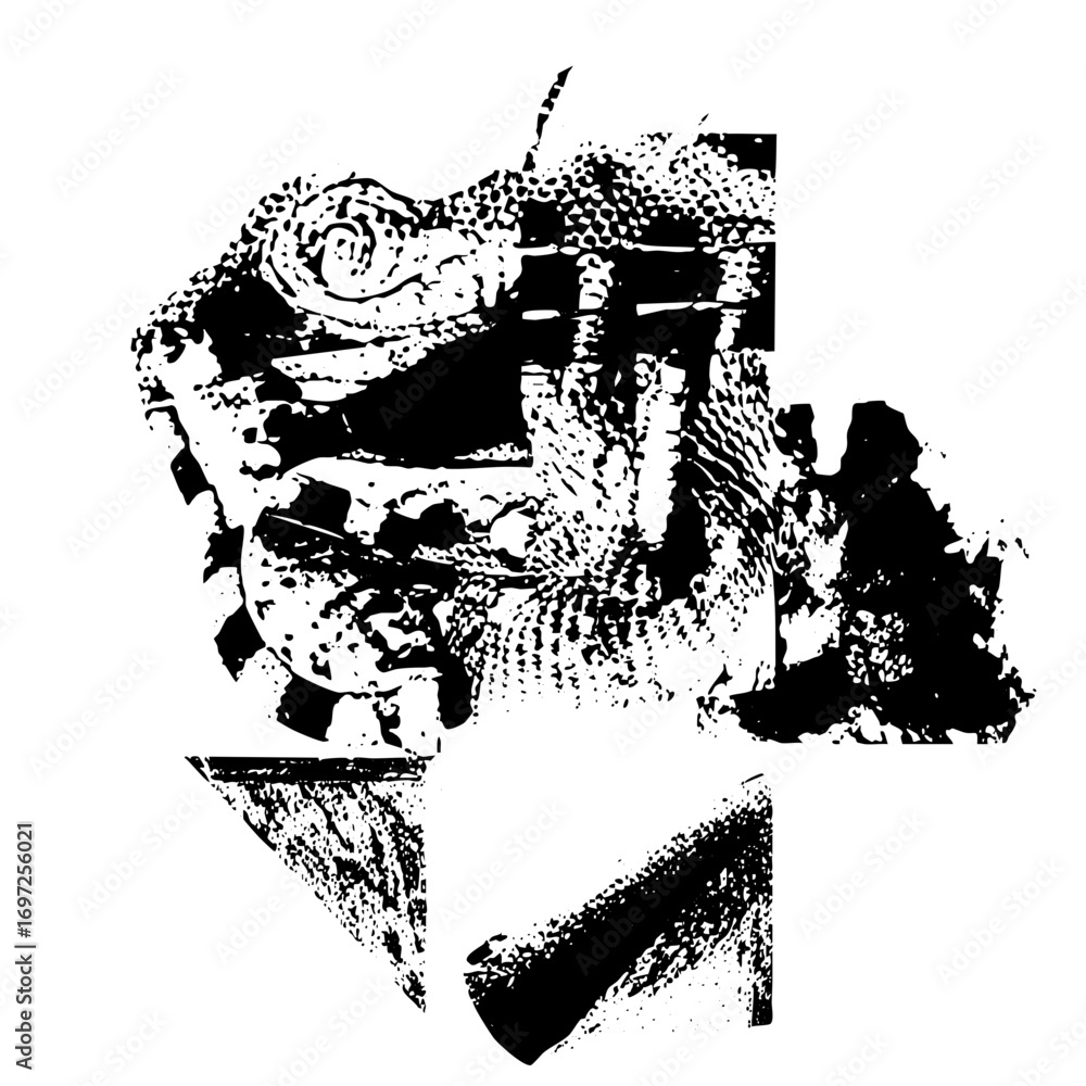 Poster vector abstract portrait of a man with a reptile element.