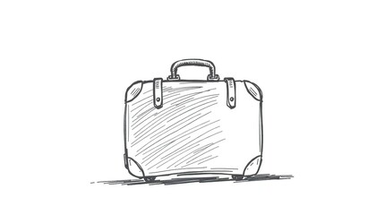Vintage Suitcase Sketch Travel Bag.