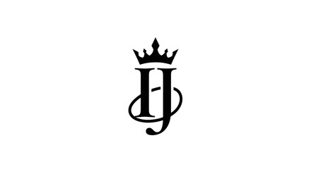 Elegant monogram logo displaying the letter H and J interwined under a crown symbol