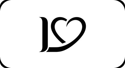 Elegant Initial Logo Design Featuring a Heart Silhouette and Monogram in Black on White