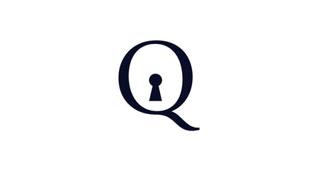 Elegant monogram with the letter Q and a keyhole design for secure brands and businesses