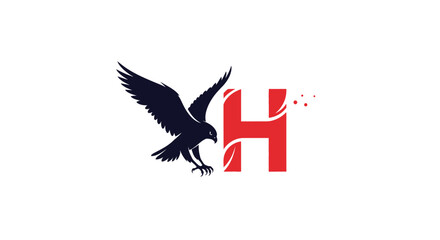 Dynamic visual featuring an eagle in flight with stylized letter H representing strength and agility