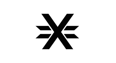 Striking geometric logo design featuring an X intertwined with horizontal line elements for a