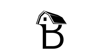 Elegant B initial barn logo design representing agriculture and rural business identity