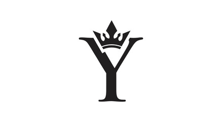 Elegant letter Y with regal crown emblem, representing luxury, royalty, and sophistication © Alis
