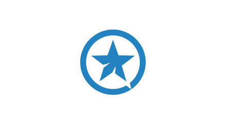 Abstract Blue Star Symbol Inside a Circular Shape Perfect for Logo Design Inspiration minimal 50