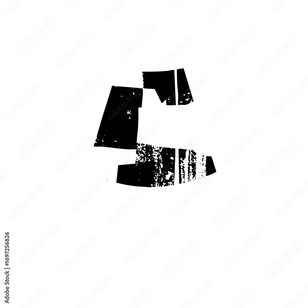 Poster vector abstract geometric symbol featuring fragmented shapes.