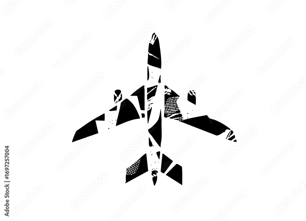 Poster vector abstract avian features geometric shapes and textures.