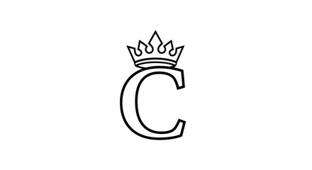 Elegant Initial Crown: Modern Letter C Design with a Regal Crown for Brand Identity