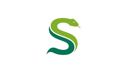 Elegant snake symbol in light and dark green forming the letter S for brand identification