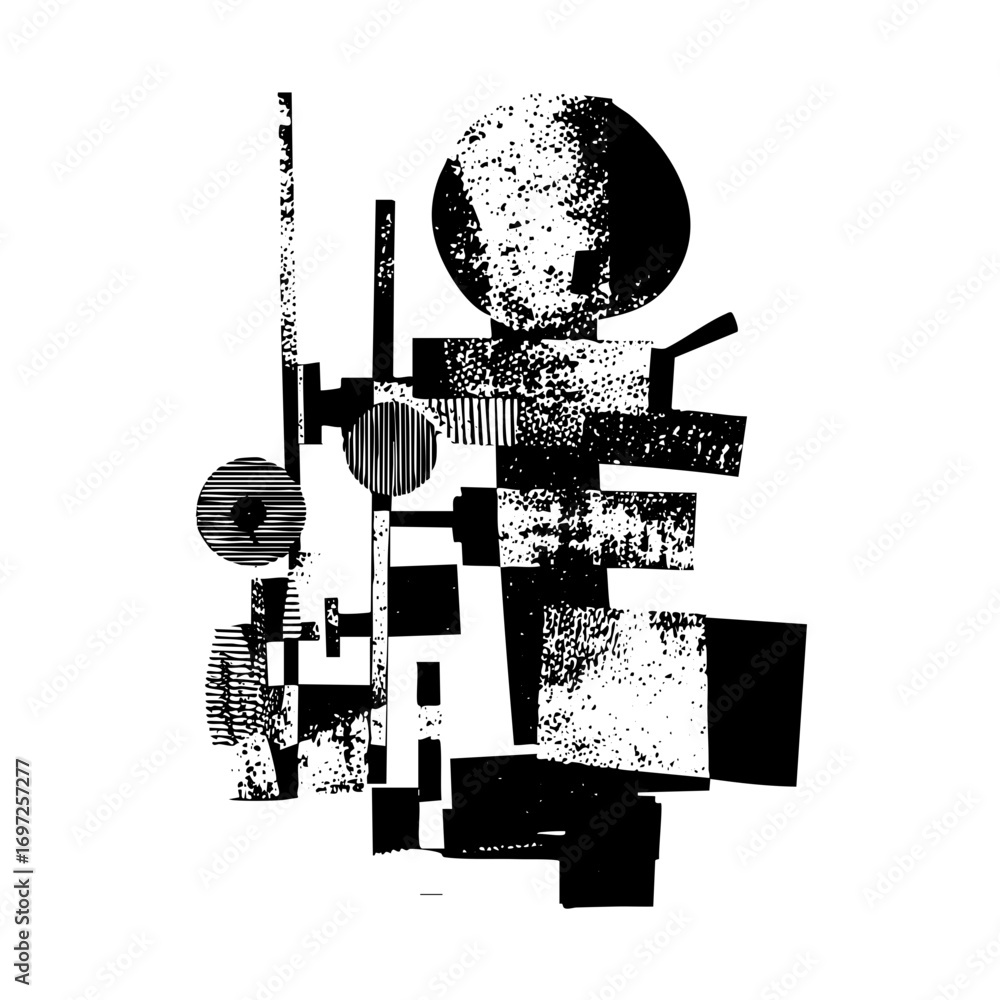 Poster vector abstract geometric composition with circles and rectangles.