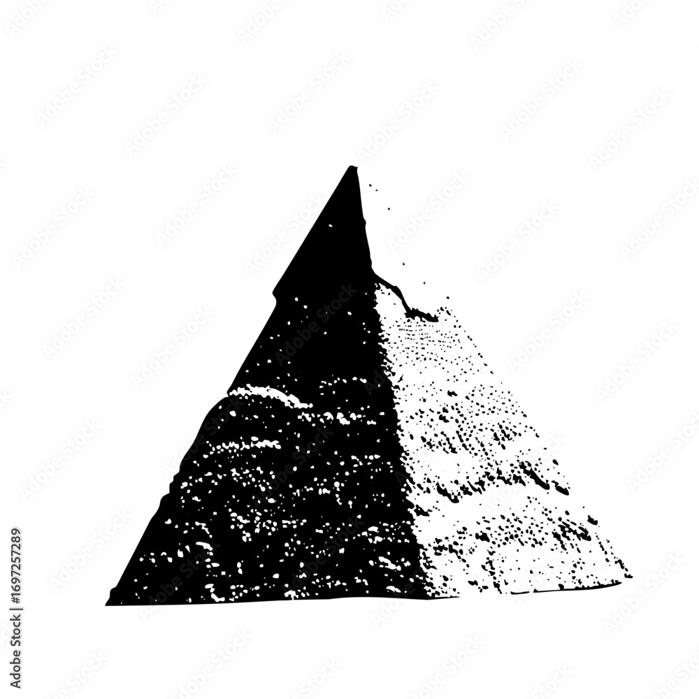Poster vector abstract triangle with textured halftone effect.