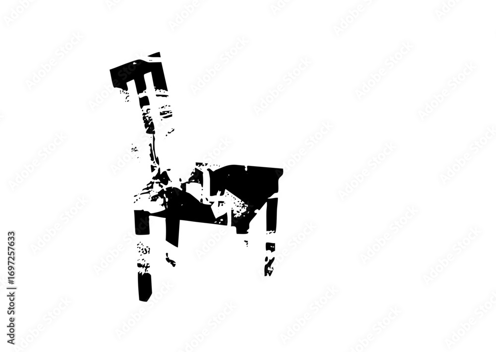 Aufkleber vector abstract figure raises arm in dynamic vector .