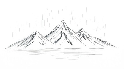 Mountain Sketch Landscape.