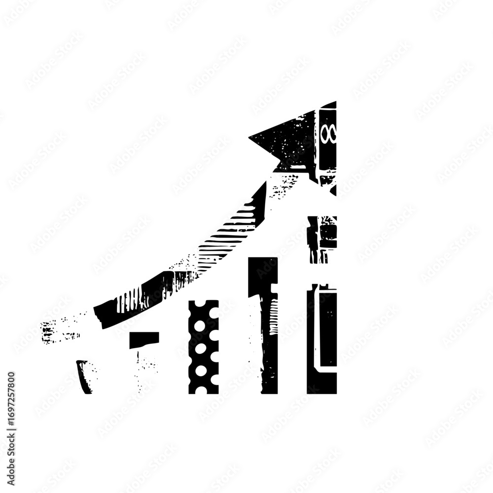 Poster vector abstract building with geometric shapes and linear details.