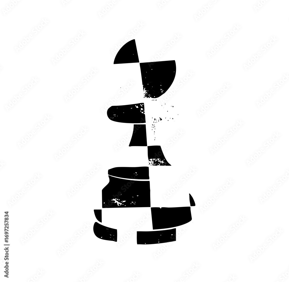 Aufkleber vector abstract robotic figure composed of geometric shapes.