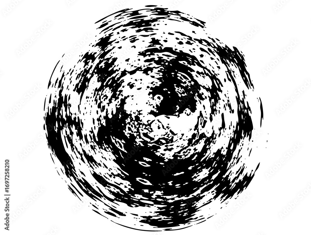 Poster vector dynamic swirling vortex with rough brushstroke texture.