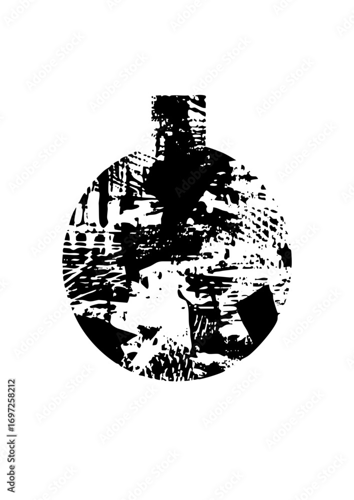 Poster vector abstract grenade with distressed texture.
