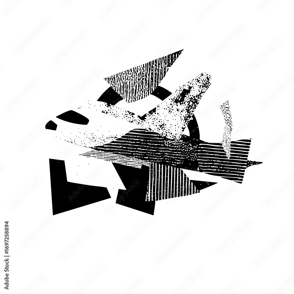 Poster vector abstract geometric shapes create a dynamic fragmented composition.
