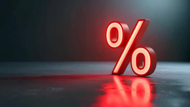 Red percentage sign graphic background