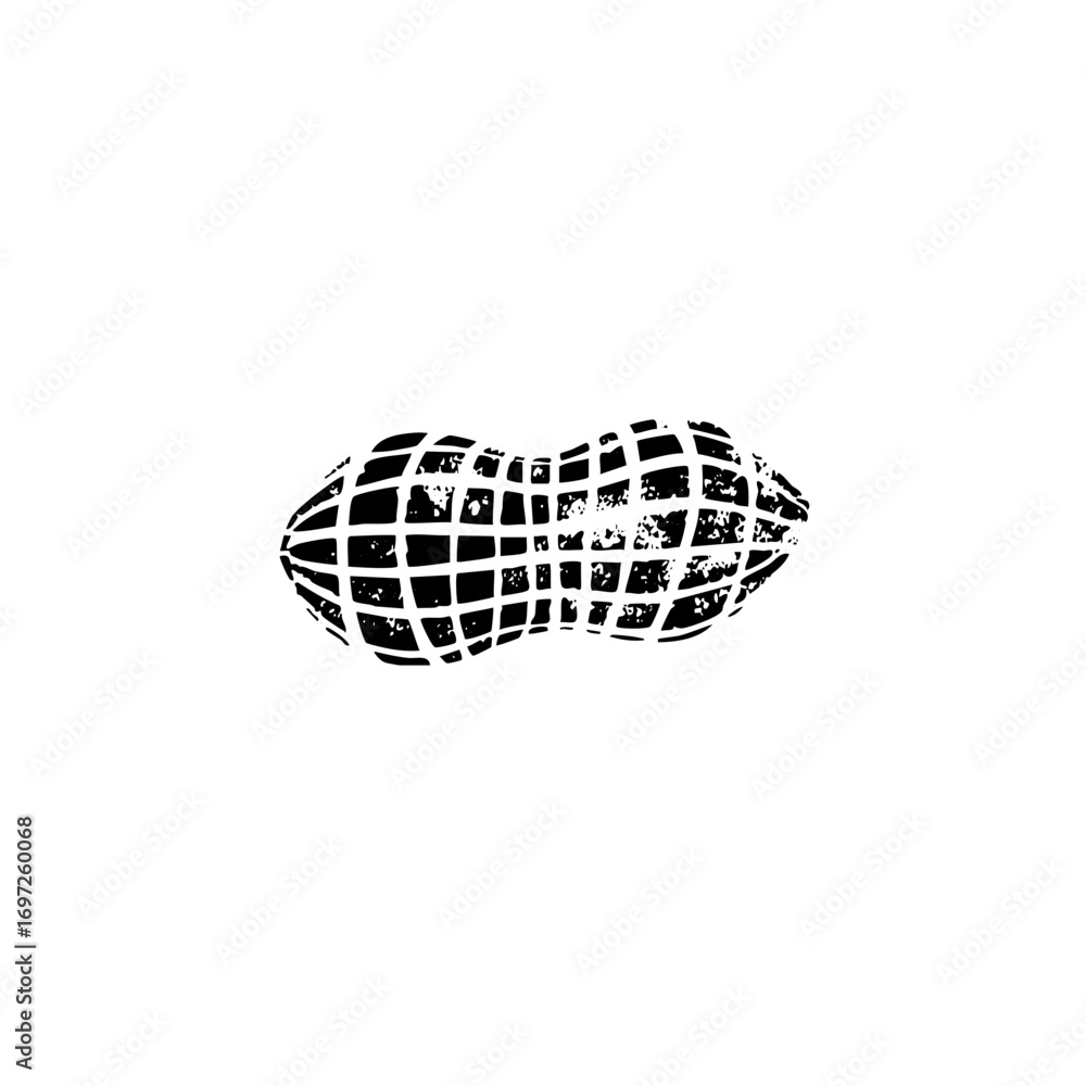 Poster vector geometric peanut with a textured grid .
