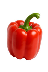 . Shiny Red Bell Pepper Isolated on White Background &ndash; Fresh Organic Capsicum Design