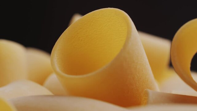 Italian pasta Paccheri, Cannelloni type of pasta in the shape of a very large tube, originating from Campania