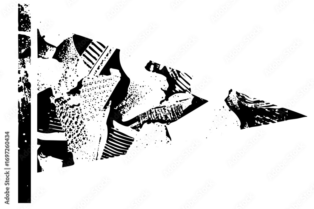 Poster vector abstract figures convey dynamic movement with geometric shapes.